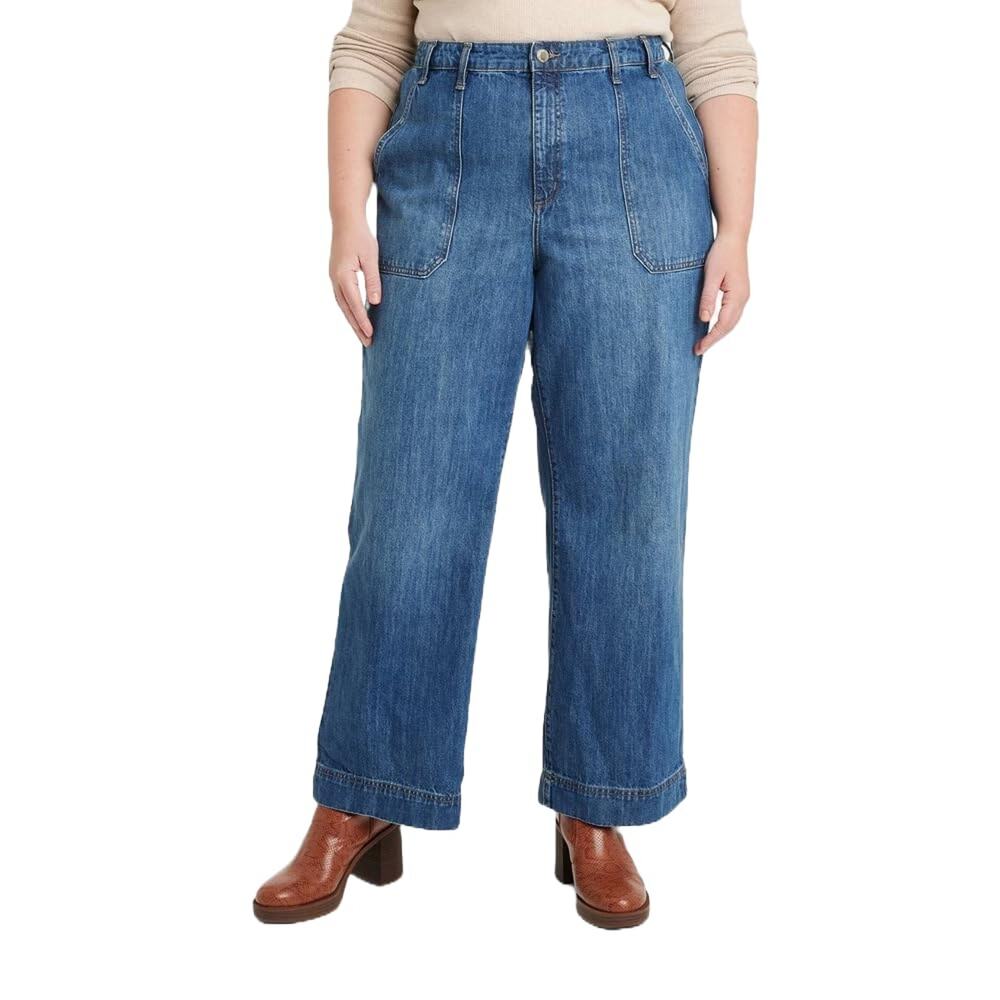 Universal Thread Womens Jeans Sz 26 High Rise Wide Leg Blue Denim